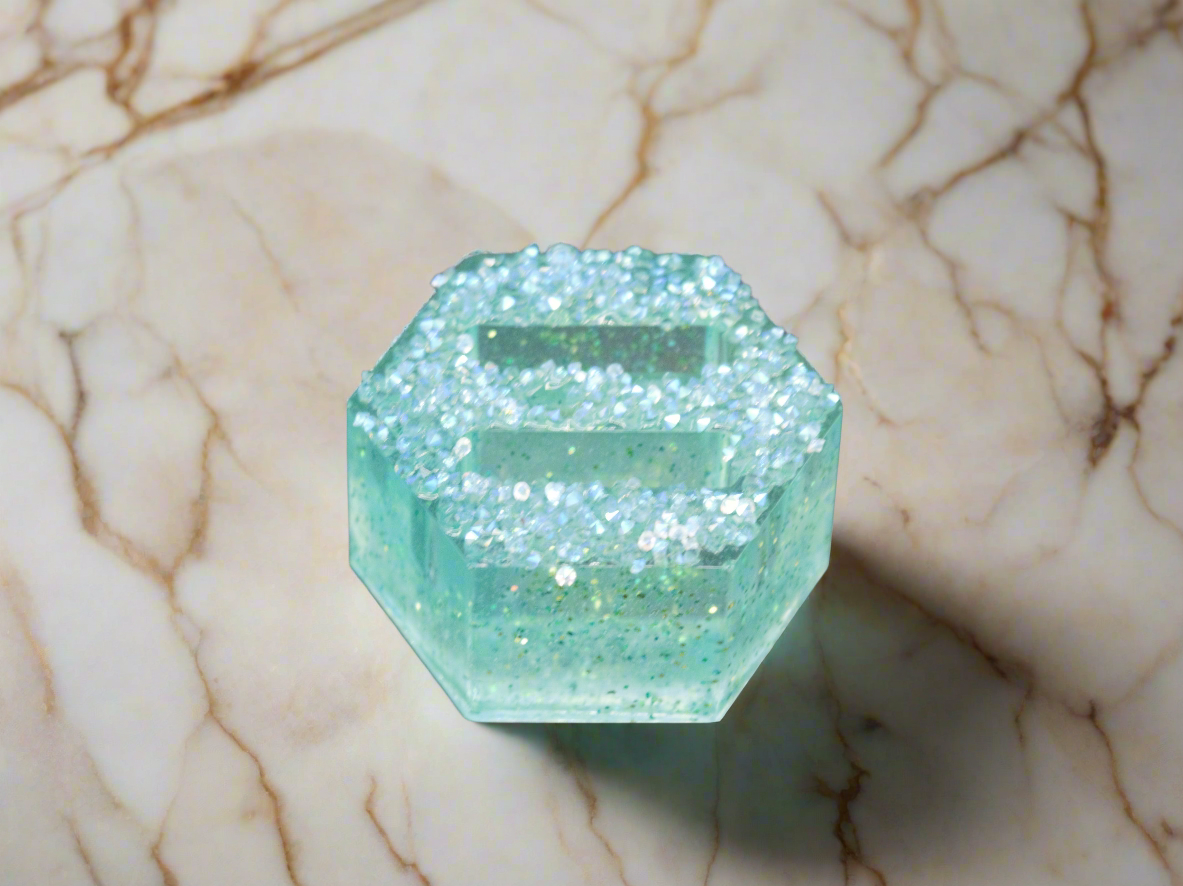 Shimmer Glam Hexagon Ring Holder