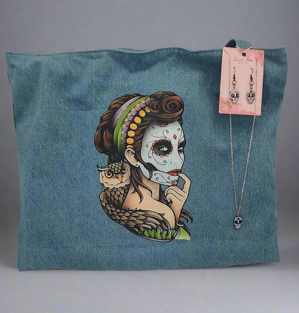 Day of the Dead "Gypsy" w/Owl & Jewelry Set!