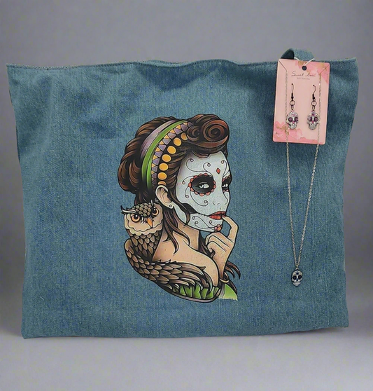 Day of the Dead "Gypsy" w/Owl & Jewelry Set!