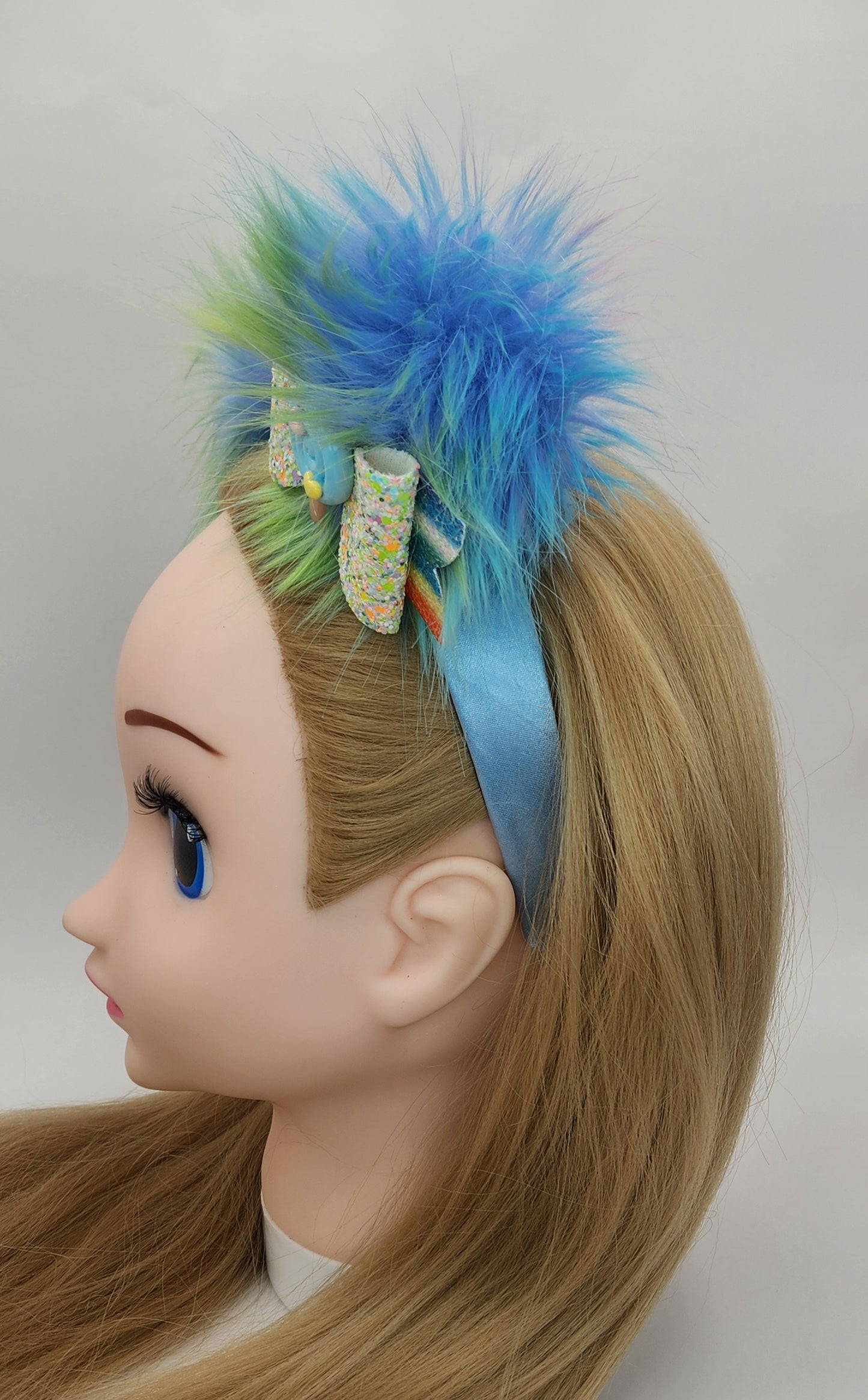 Fuzzy-Wuzzy Pom-Poms Headband w/Bow & Lollipop