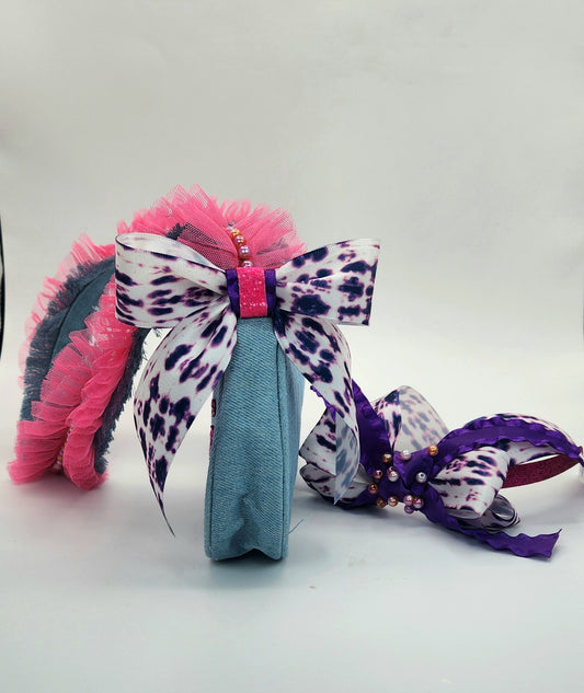 Denim Naughty-N-Nice Clutch with Matching Headband