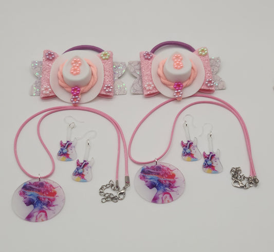 BFF Country Love Hair Bow & Jewelry Set!