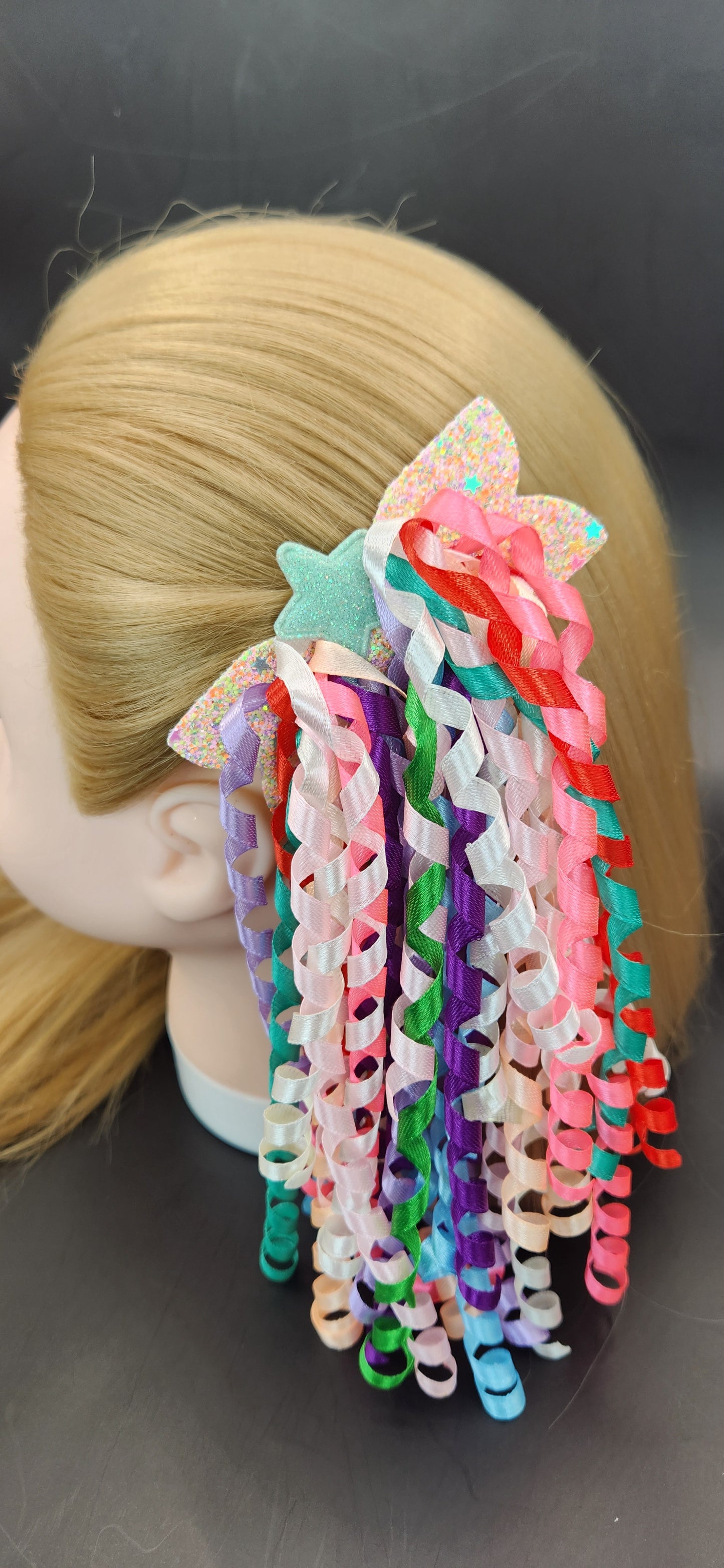 Curly Colorful Bundles of Korker Ribbon Hair Clip
