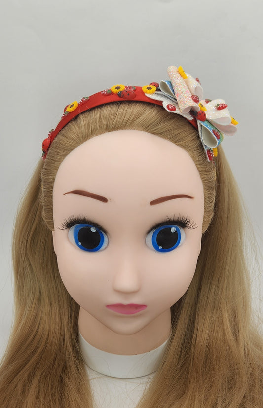 Sunflowers, Ladybugs & Strawberries Headband