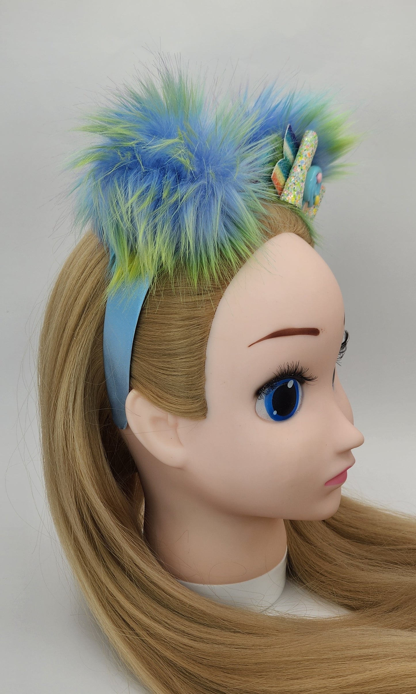 Fuzzy-Wuzzy Pom-Poms Headband w/Bow & Lollipop