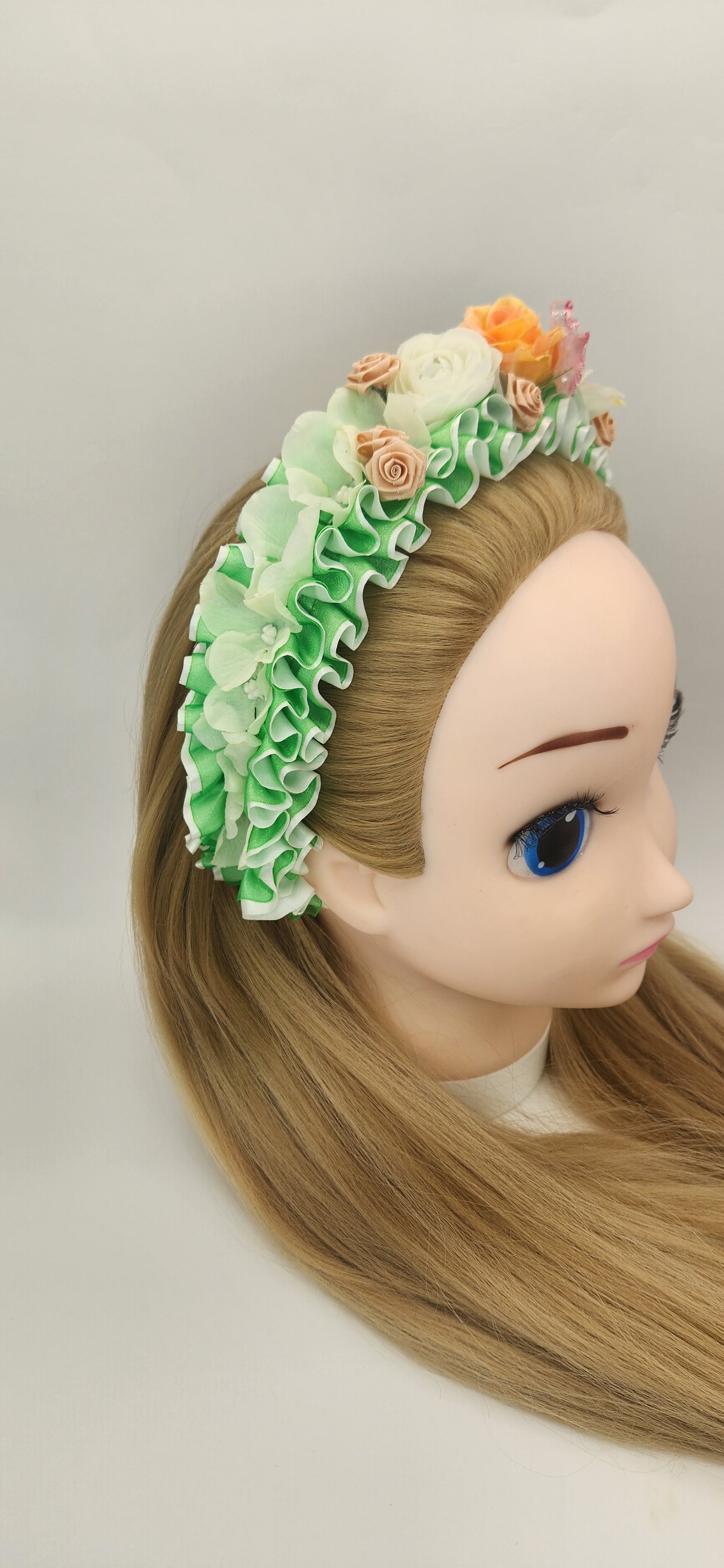 Old-Fashioned Floral-N-Ruffle Headband