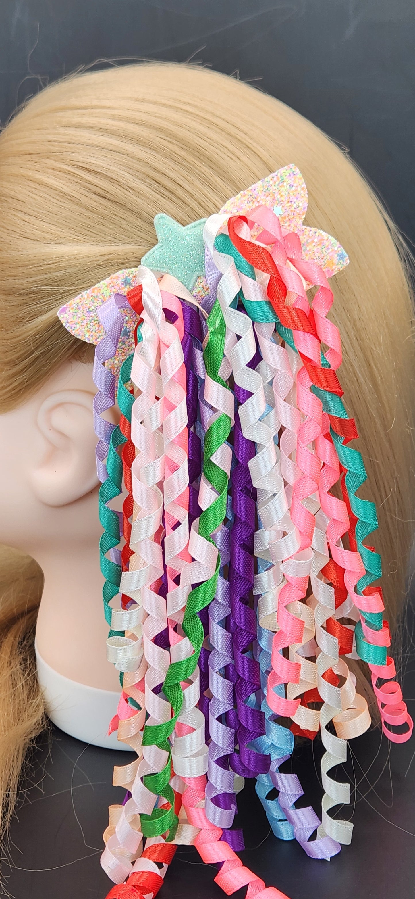 Curly Colorful Bundles of Korker Ribbon Hair Clip