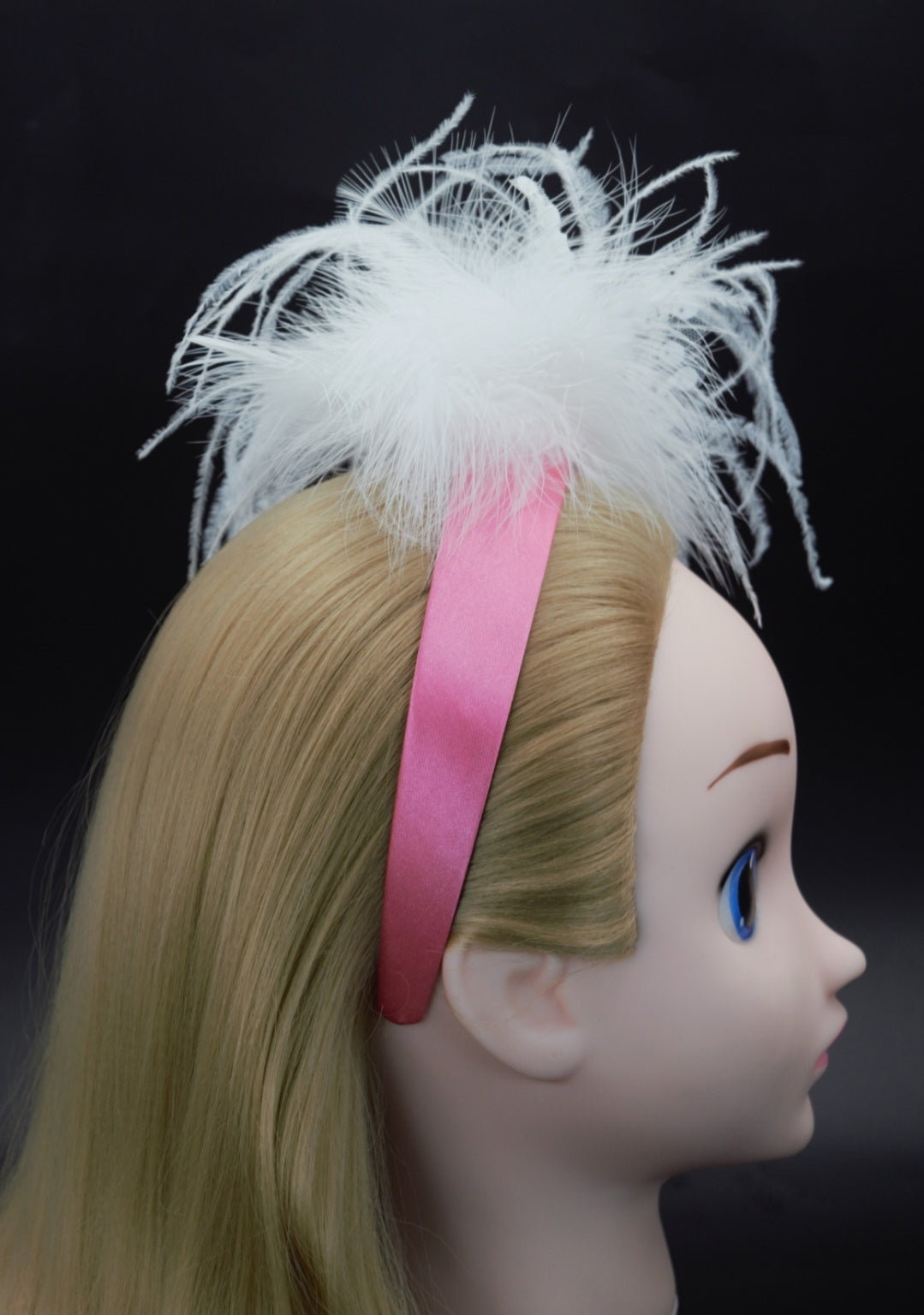 Alluring Vintage Pink Headband with Faux Feathers