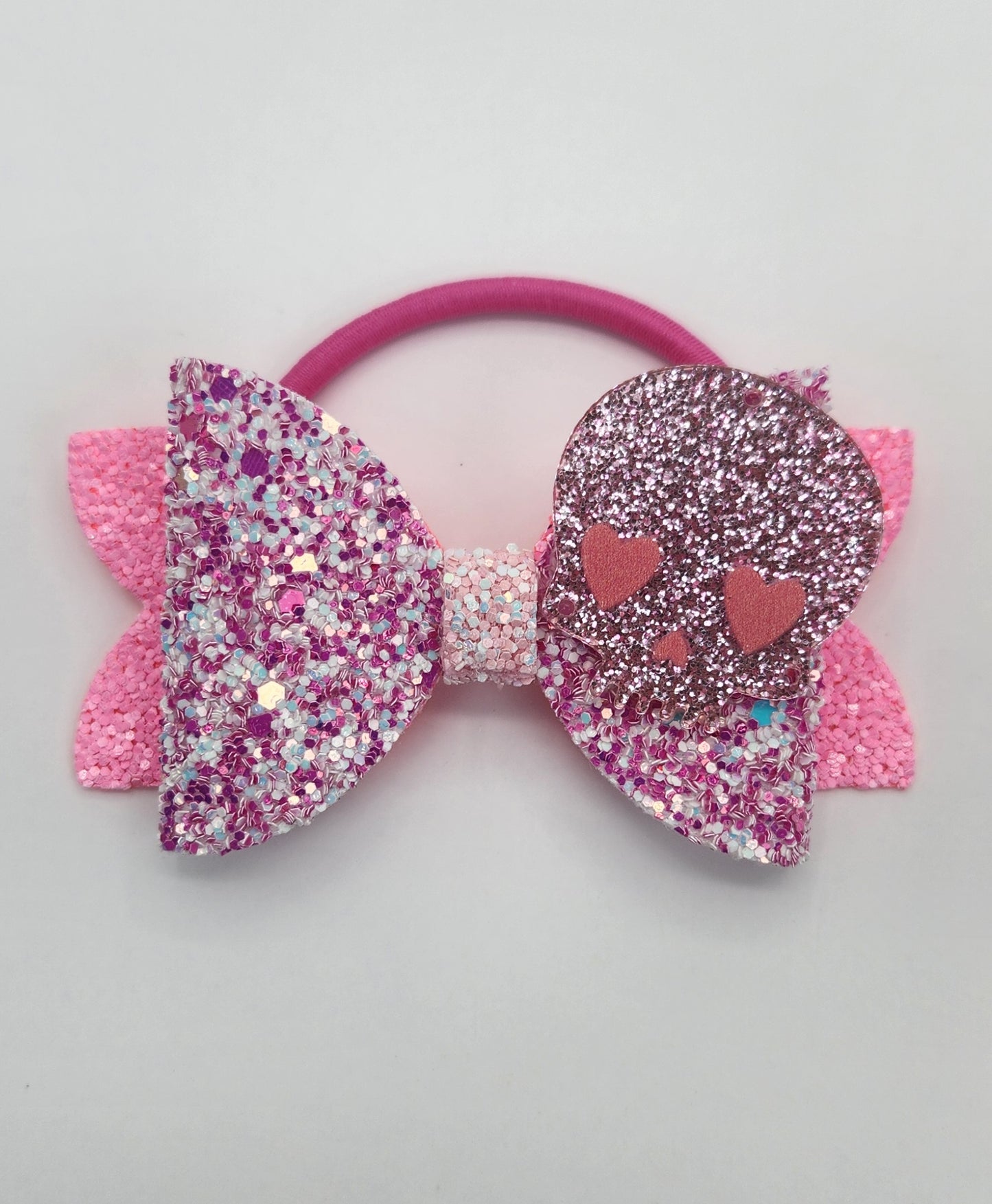 Glam Pink Skull Hair Bow