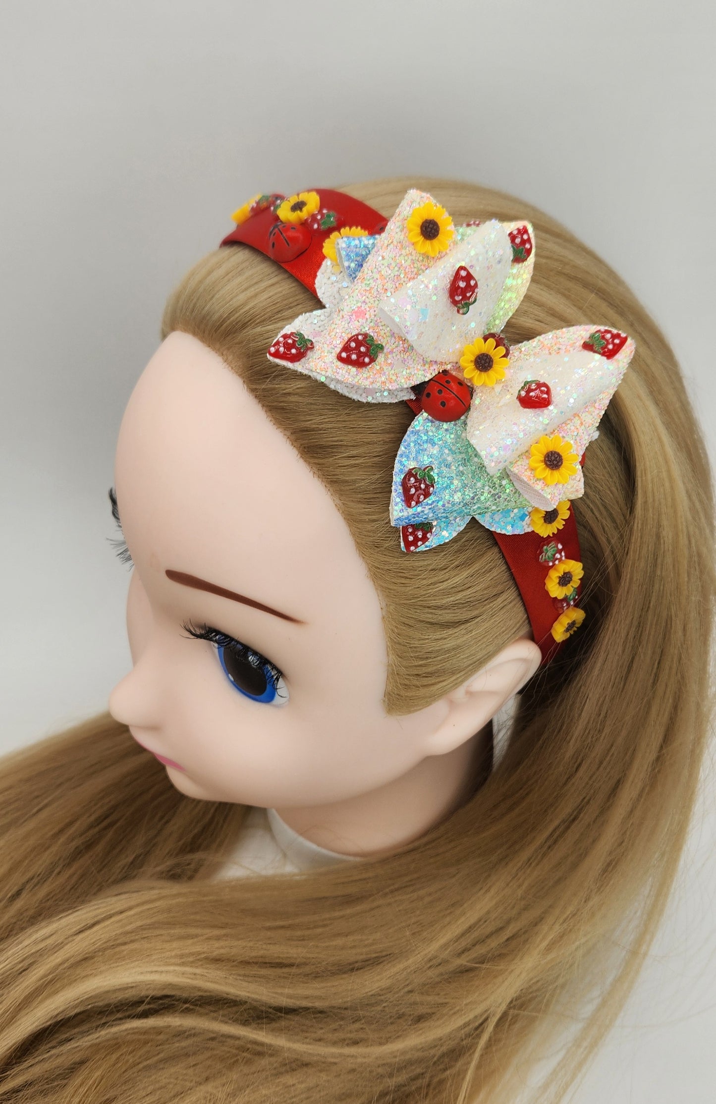 Sunflowers, Ladybugs & Strawberries Headband