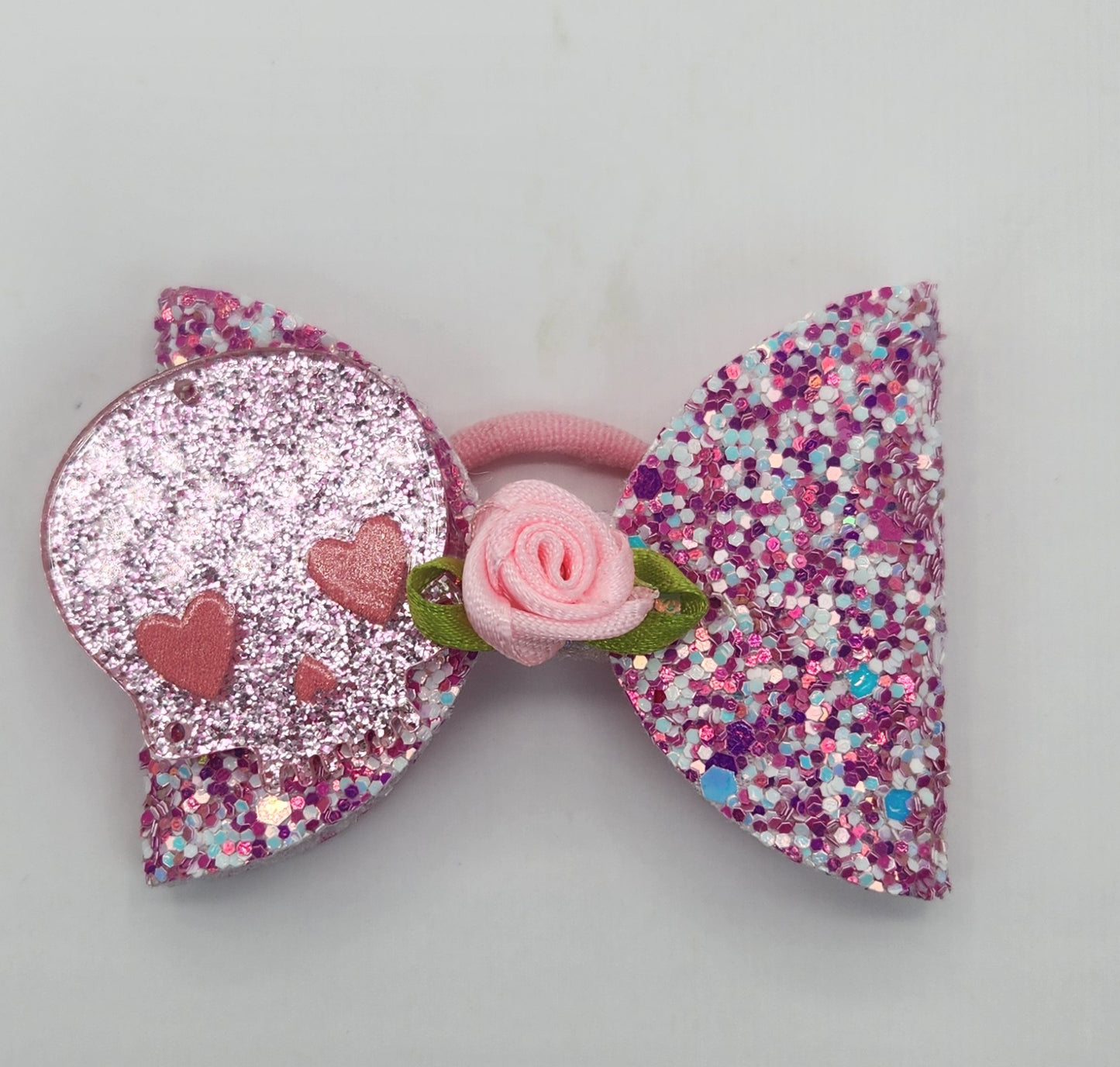 "EYE" Love Pretty Pink Skull Hair Bow