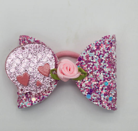 "EYE" Love Pretty Pink Skull Hair Bow