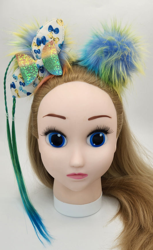 Sassy-N-Furry Pom-Poms Headband w/Artificial Hair