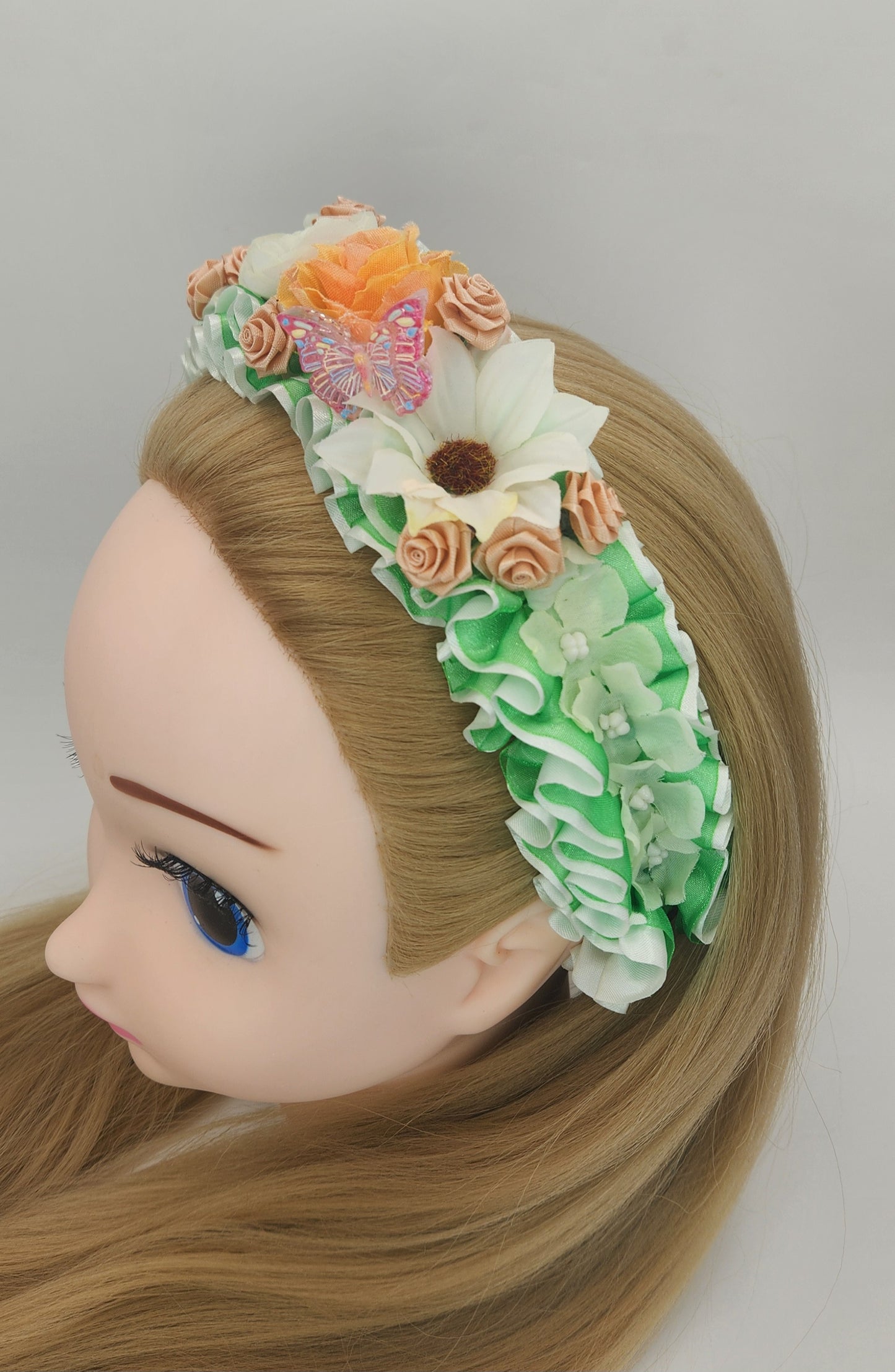 Old-Fashioned Floral-N-Ruffle Headband