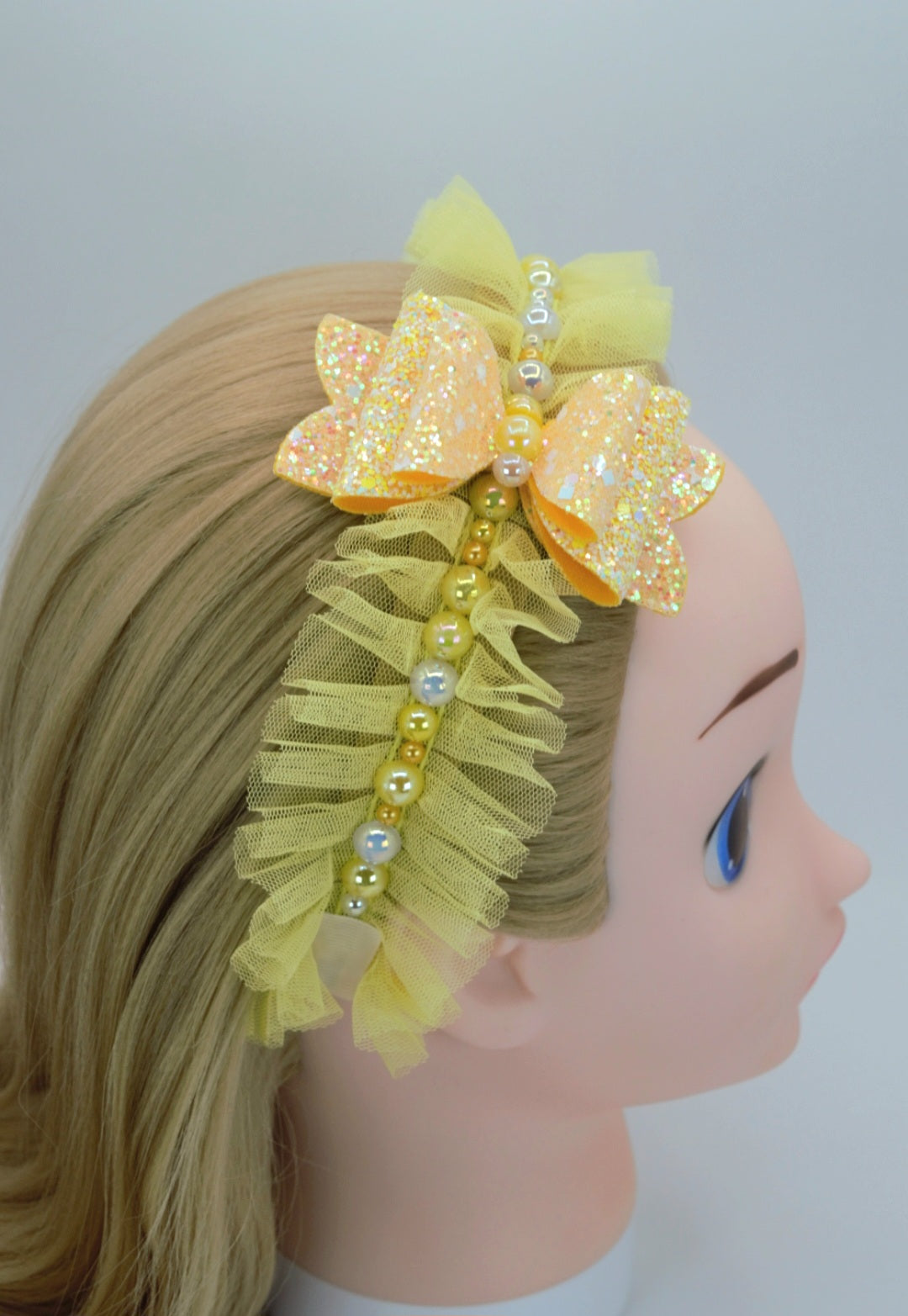 Pearls & Tulle Sunshine Yellow Headband