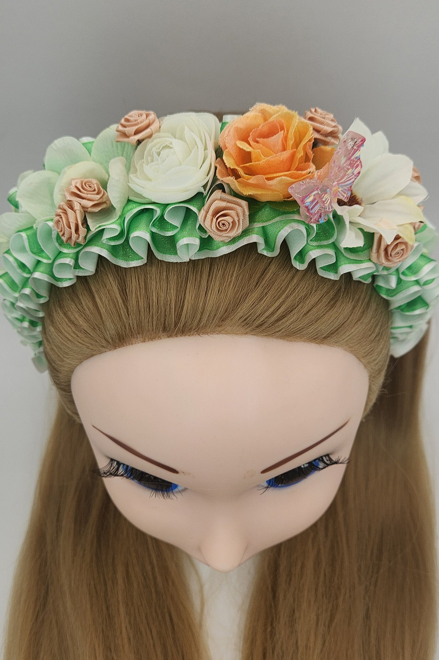 Old-Fashioned Floral-N-Ruffle Headband