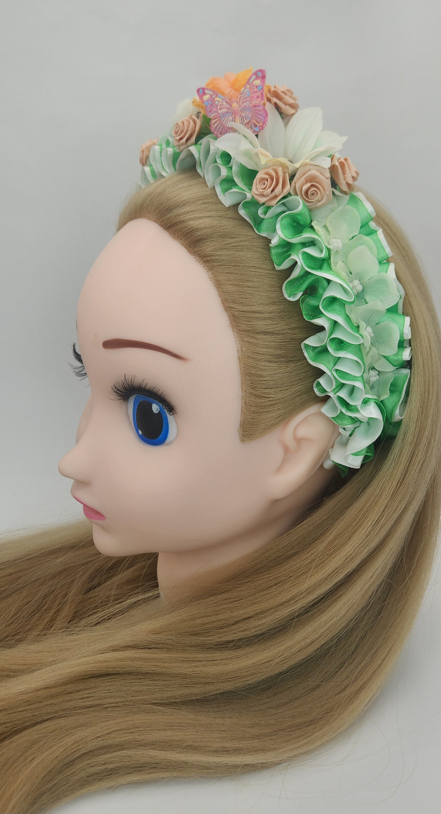 Old-Fashioned Floral-N-Ruffle Headband