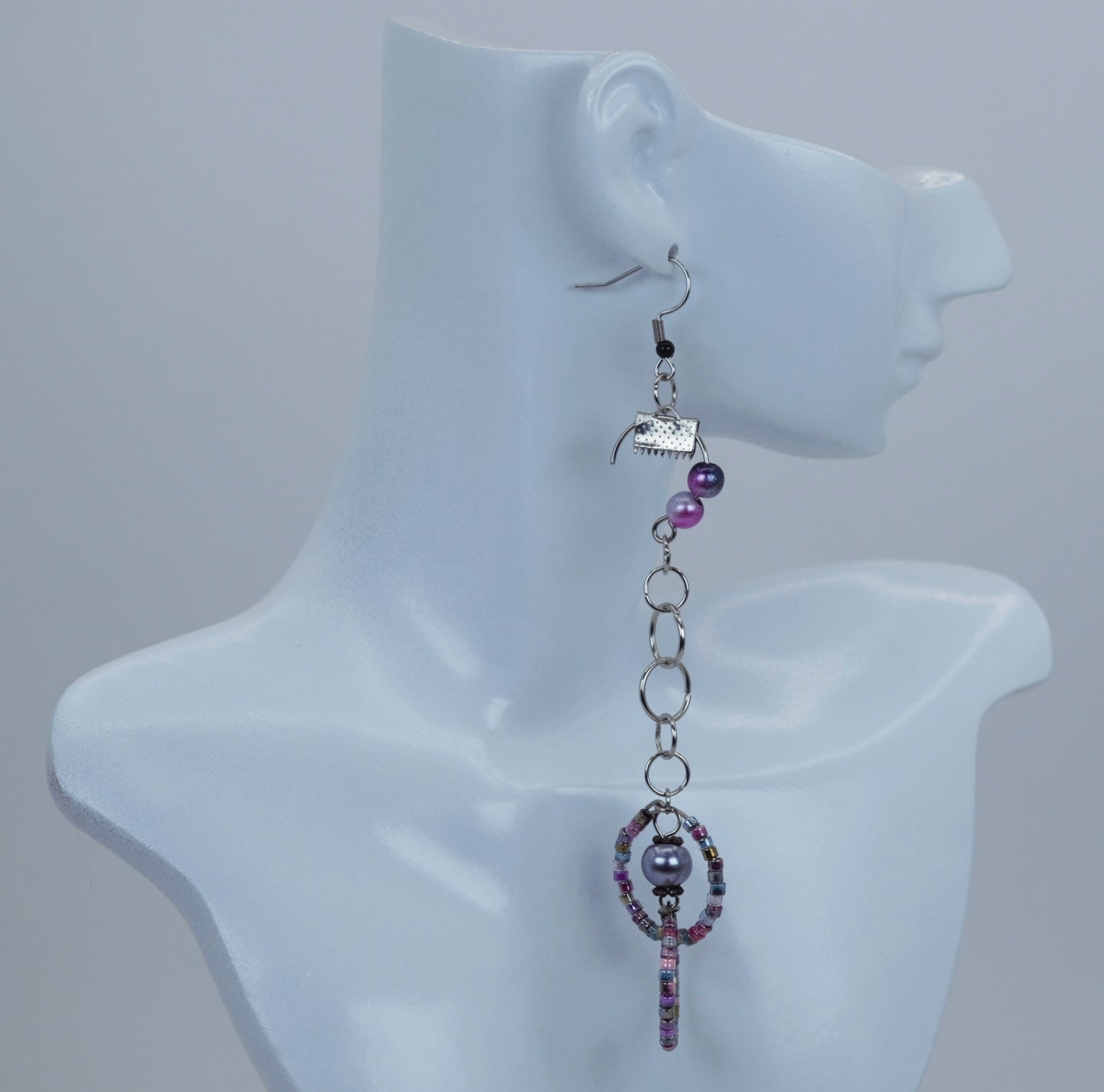 Dangling Rings With Double Bead Hoops
