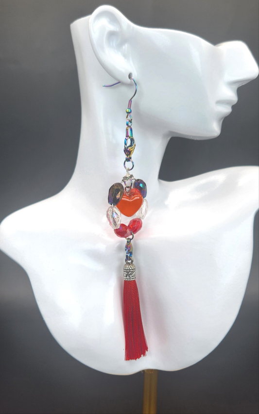Transformation of Beauty Hoop Earrings w/Tassels