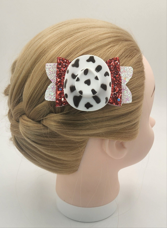 Spotted Cowgirl Hat Hair Bow