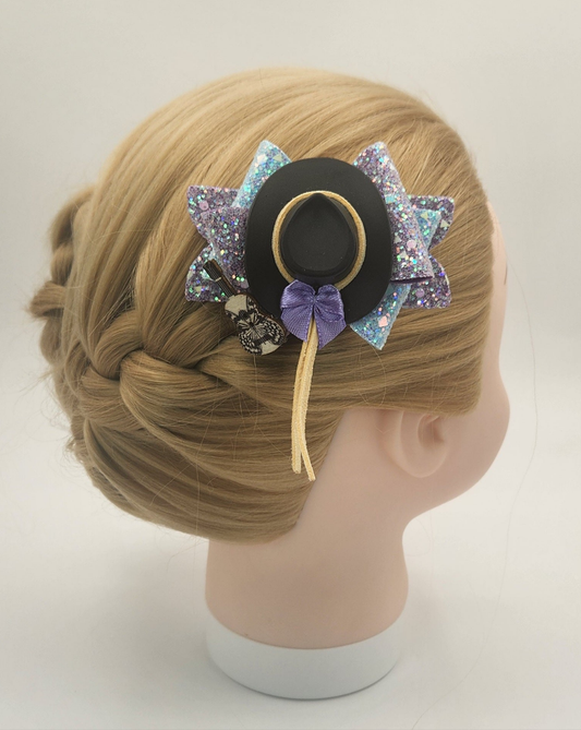 Classic Black Cowgirl Hat Hair Bow
