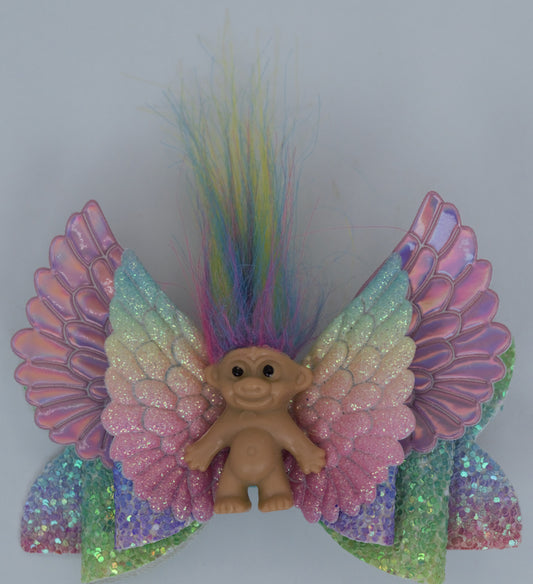 Troll Bow With Pastel Wings