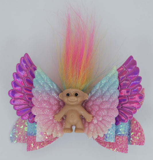 Troll Bow With Pink Wings