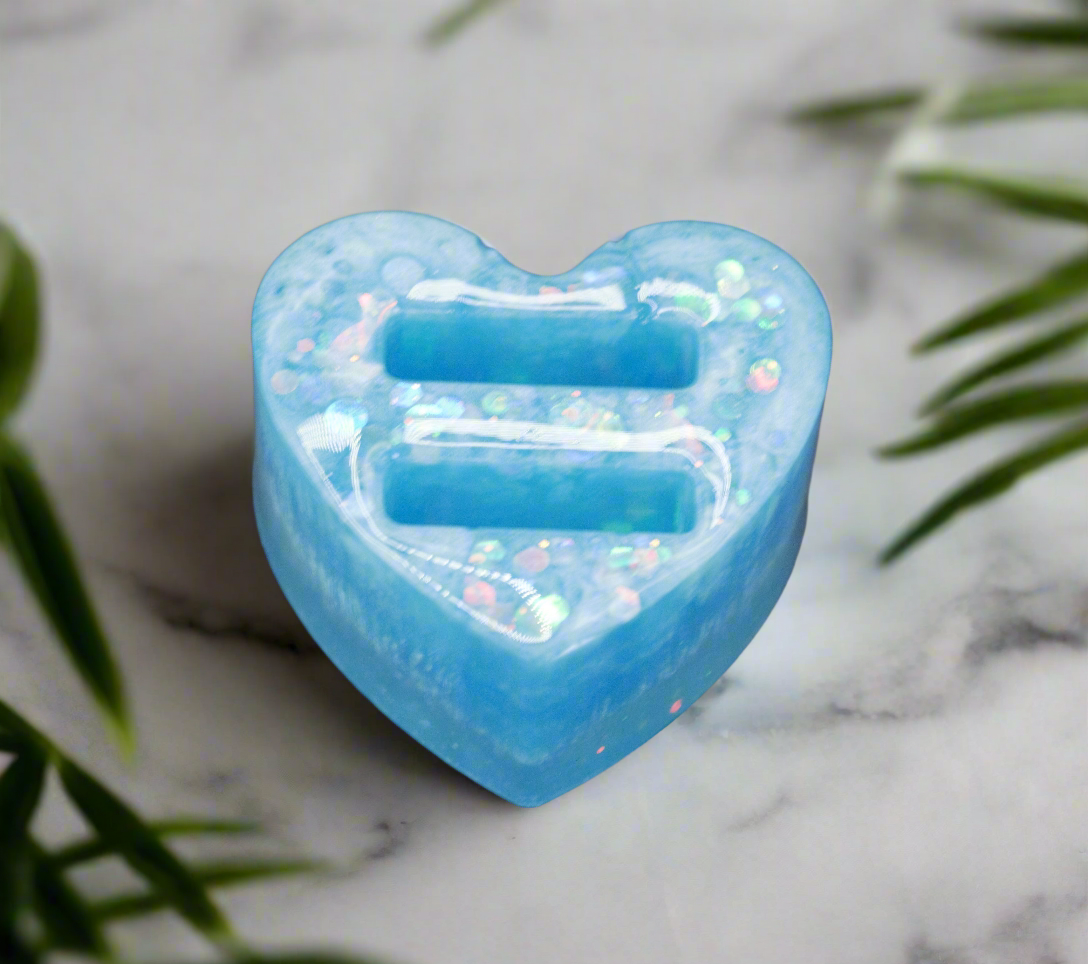 Blue Celestial Heart Ring Holder
