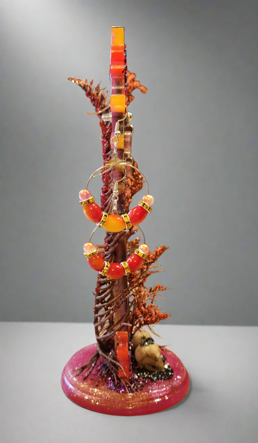 Mother Nature Resin Tree Stand Set: Red, Black, & Gold