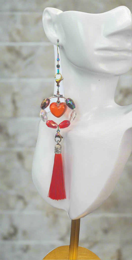 Transformation of Beauty Hoop Earrings w/Tassels