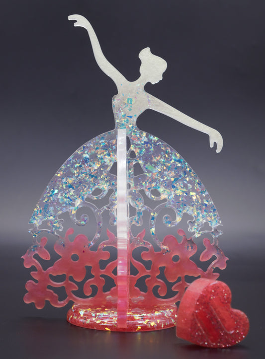 Princess Display Stand Set - pink, clear, iridescent confetti