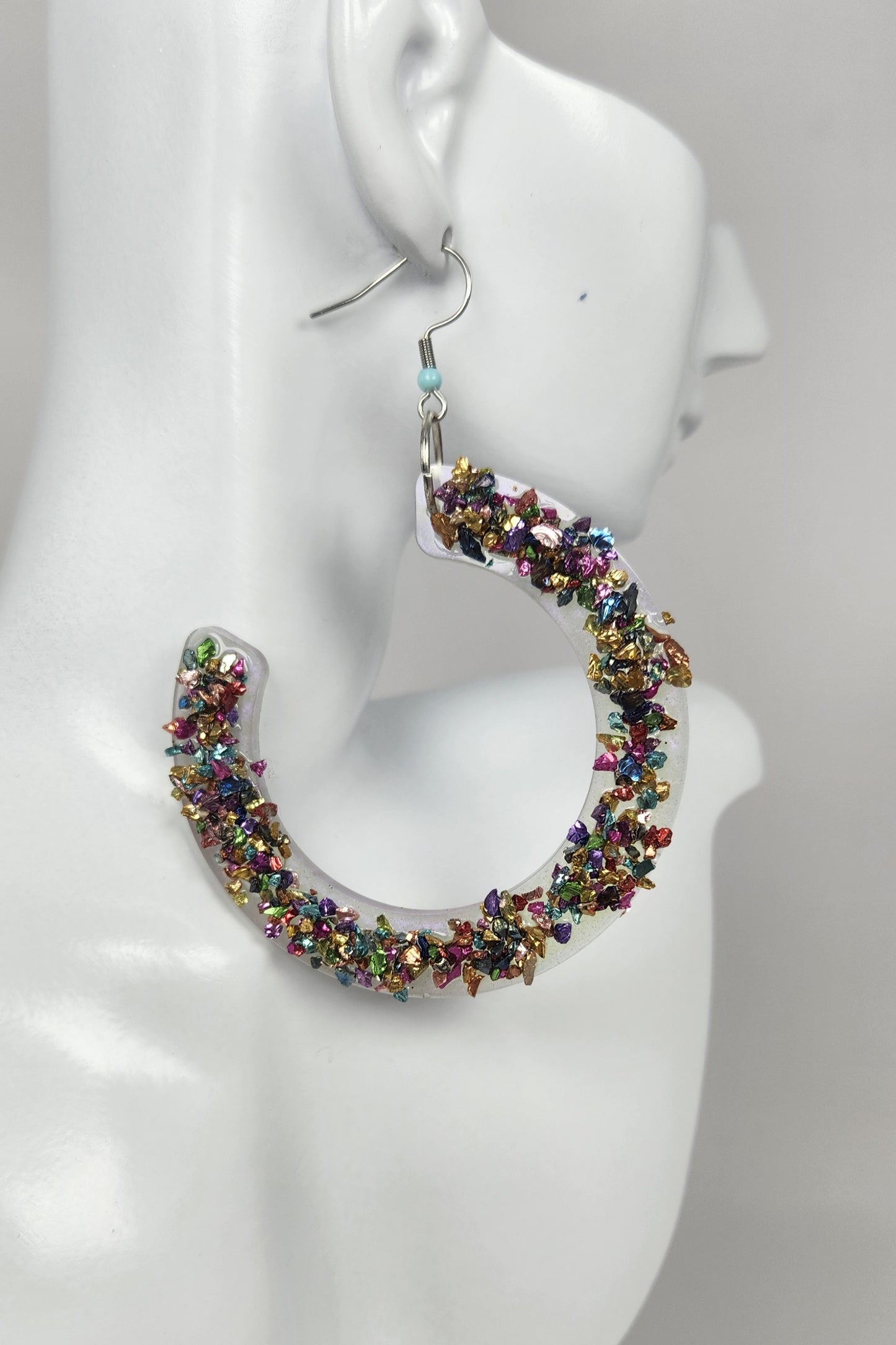 Large Open Resin Hoop with Shards of Broken Stone