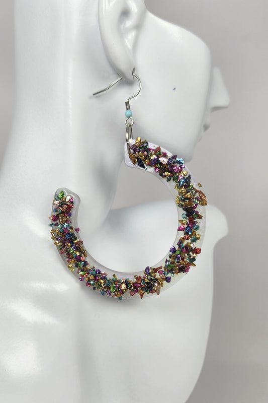 Large Open Resin Hoop with Shards of Broken Stone