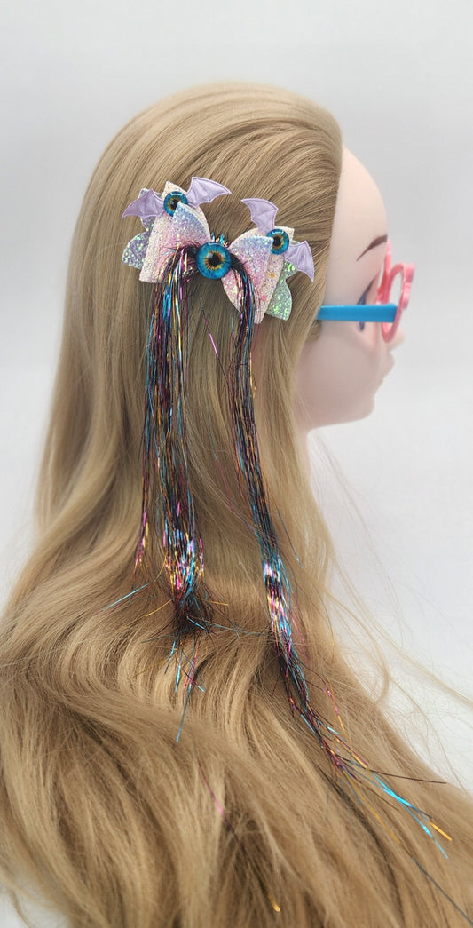 Tinsel Eye Hair Bow