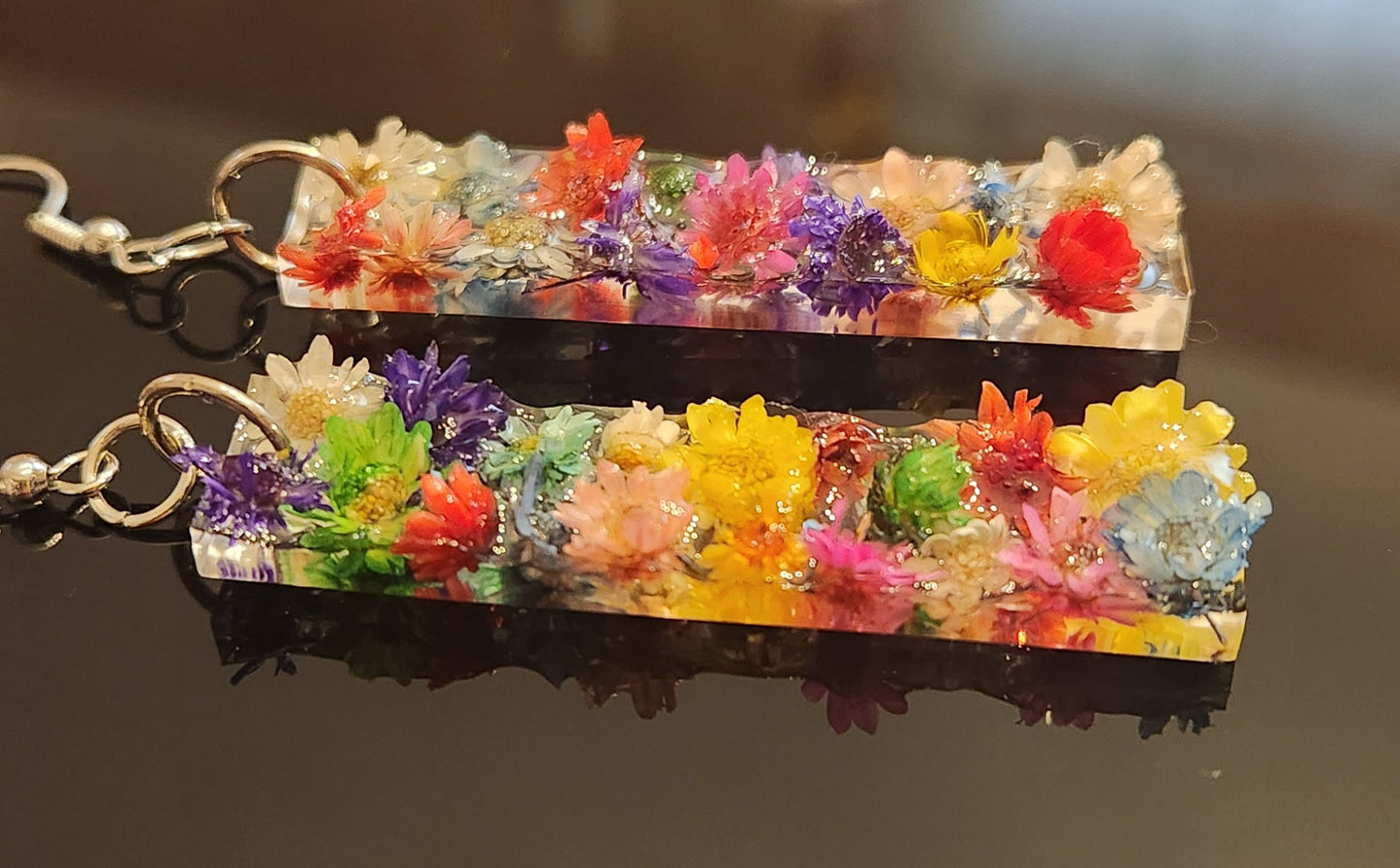 Summer Flower Fun Resin Earrings