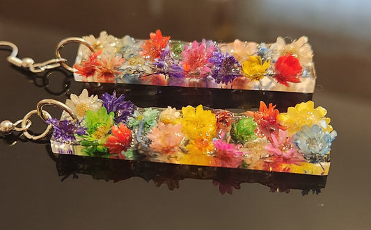 Summer Flower Fun Resin Earrings
