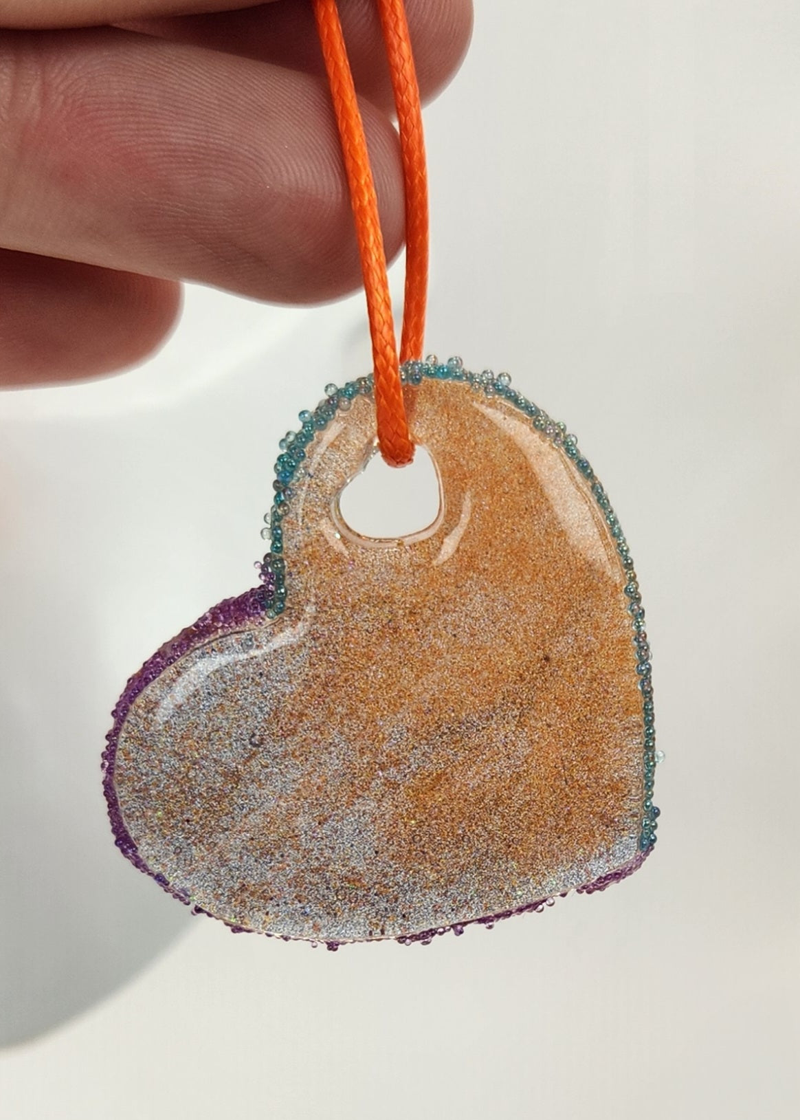 Resin Orange Love Heart Fashion Jewelry Set