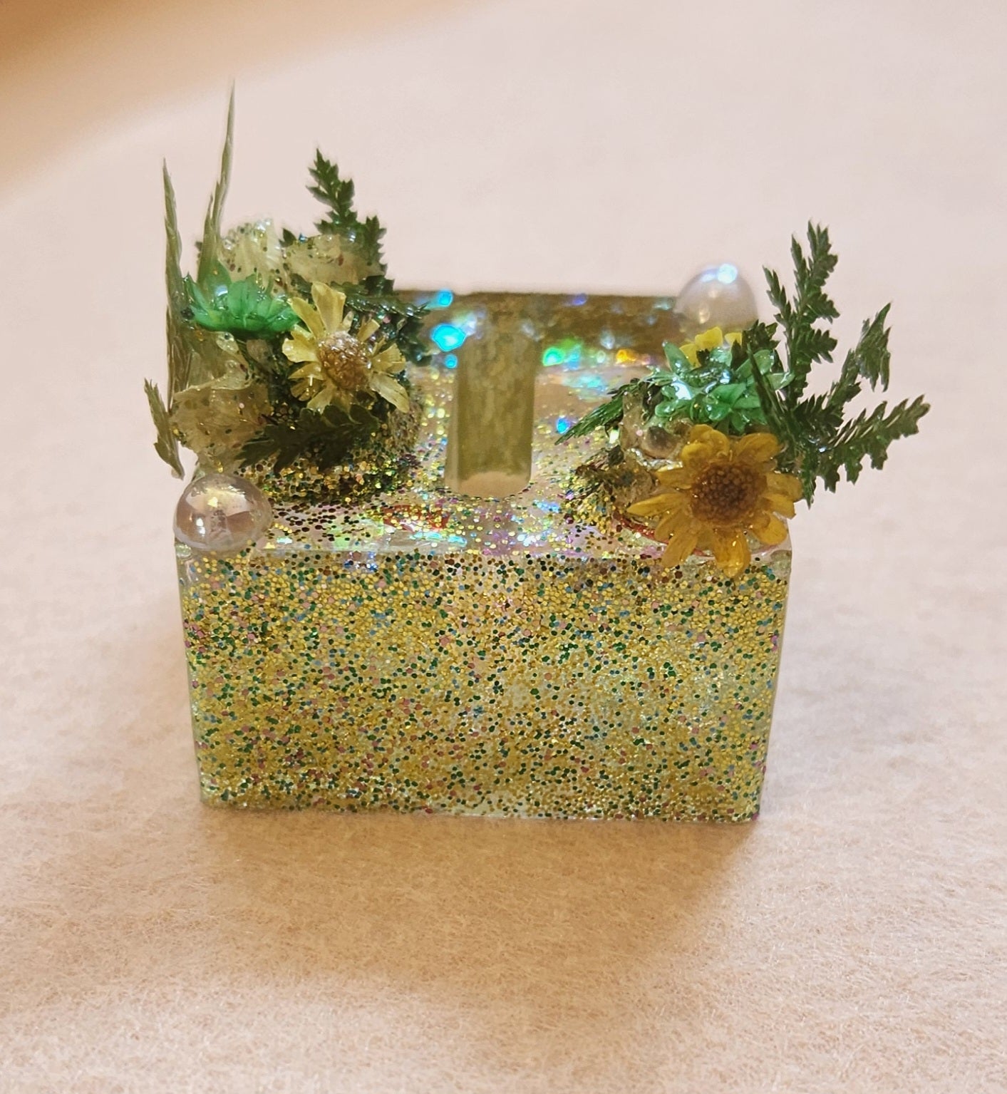 Nature's Shades of Green Resin Jewelry Dish set