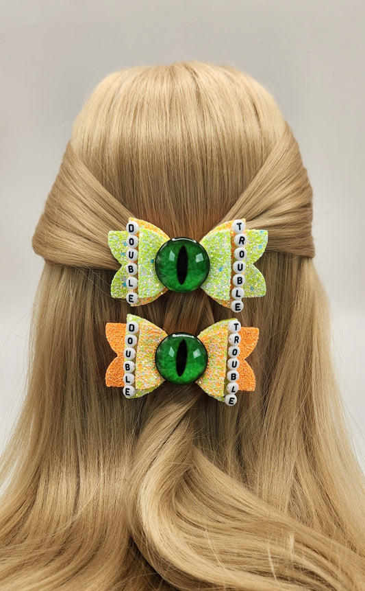 DOUBLE TROUBLE BFF Hair Bow Set