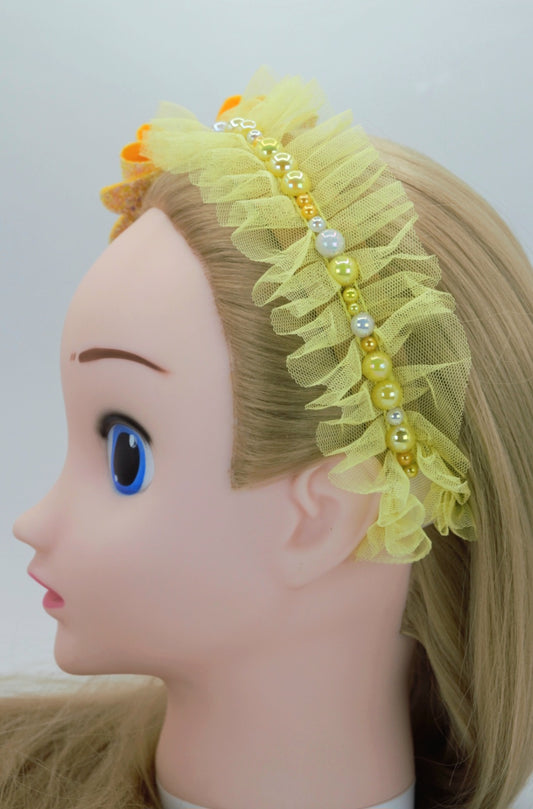 Pearls & Tulle Sunshine Yellow Headband