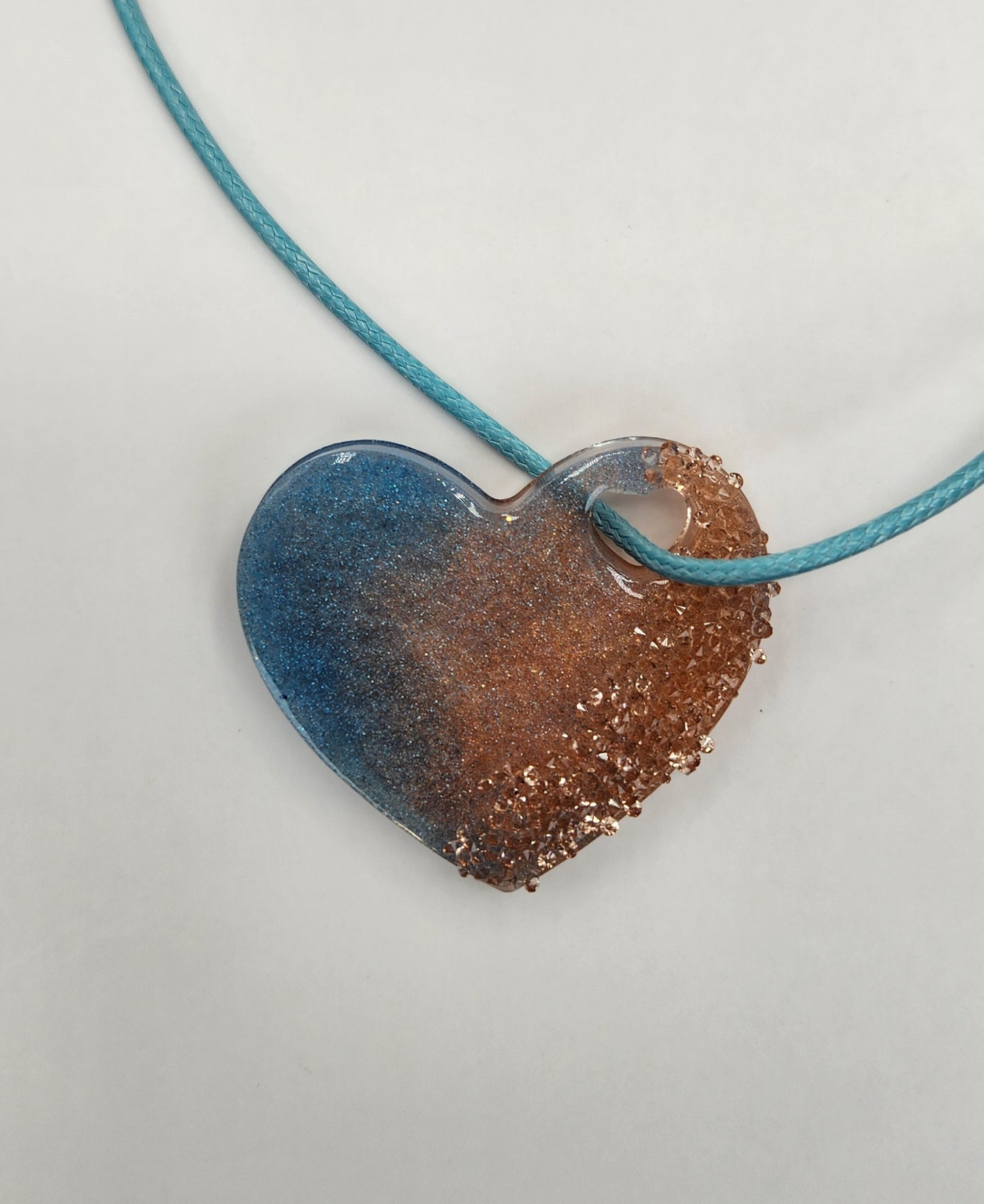 Resin Gold and Blue Fashion Jewelry Heart Set