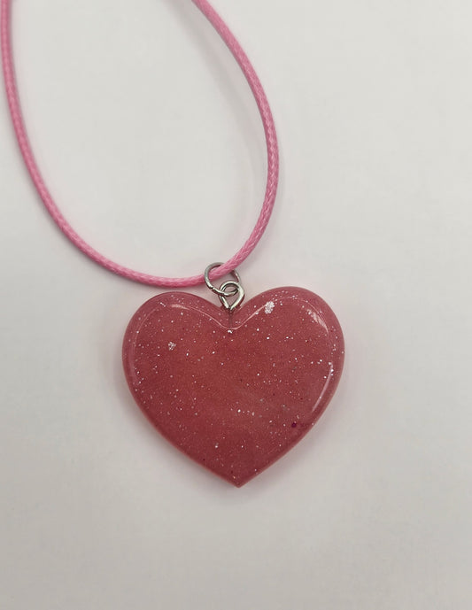 Pretty Girl Hair Bow and Heart-shaped Necklace Set