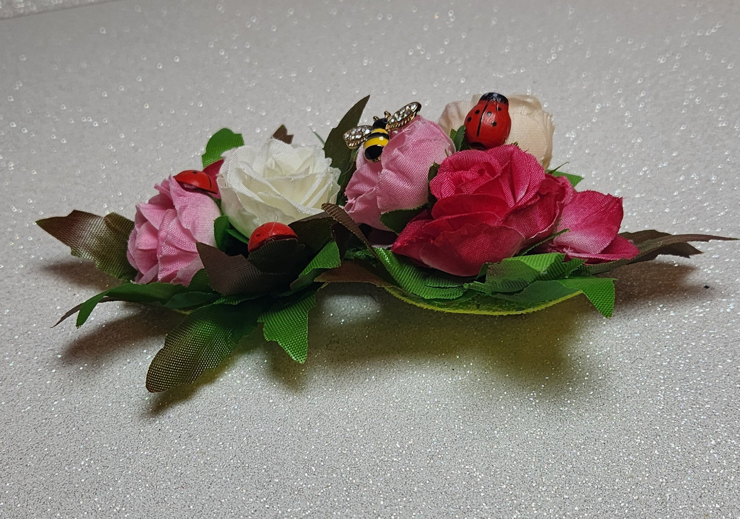 Rose and Insect Hair Artisanal Hair clip