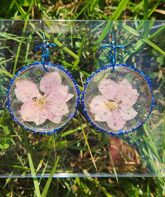 Pink Flower Beauty Resin Earrings