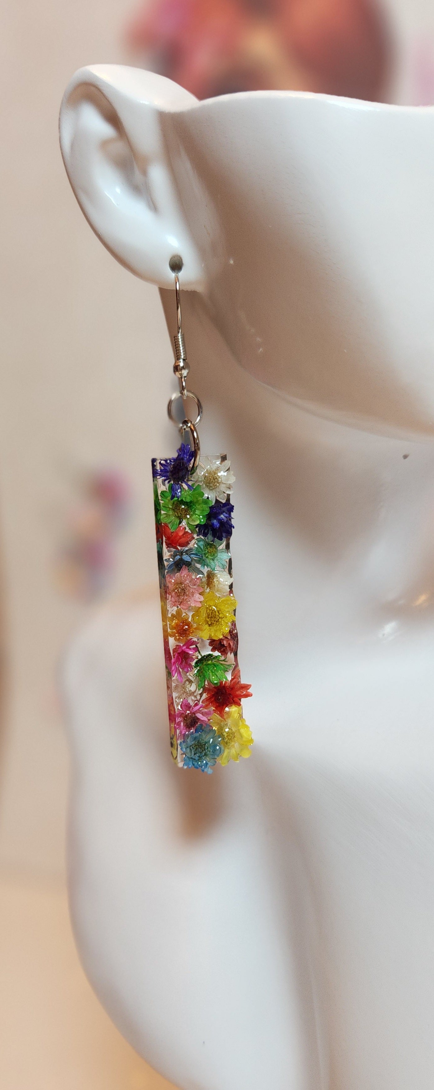 Summer Flower Fun Resin Earrings