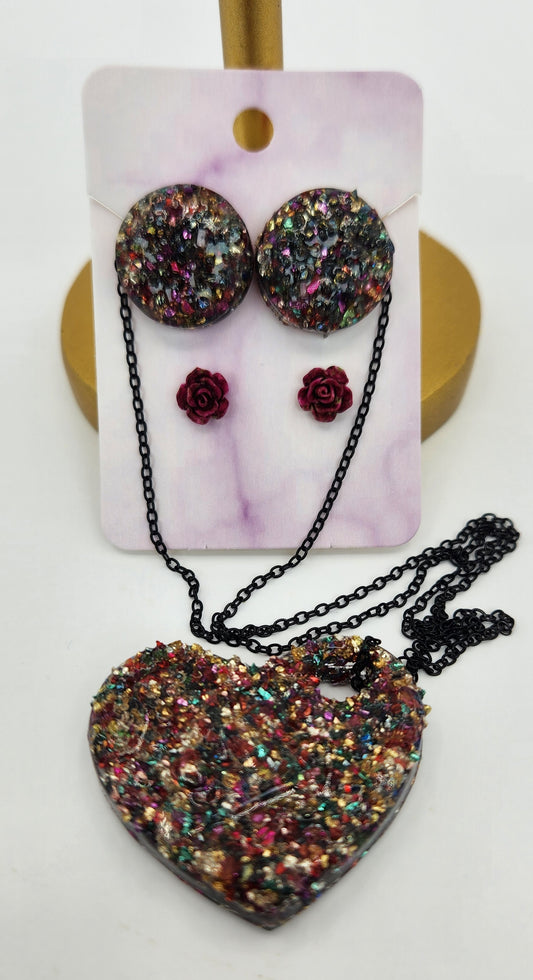 Colorful Broken Stone Fashion Jewelry Set