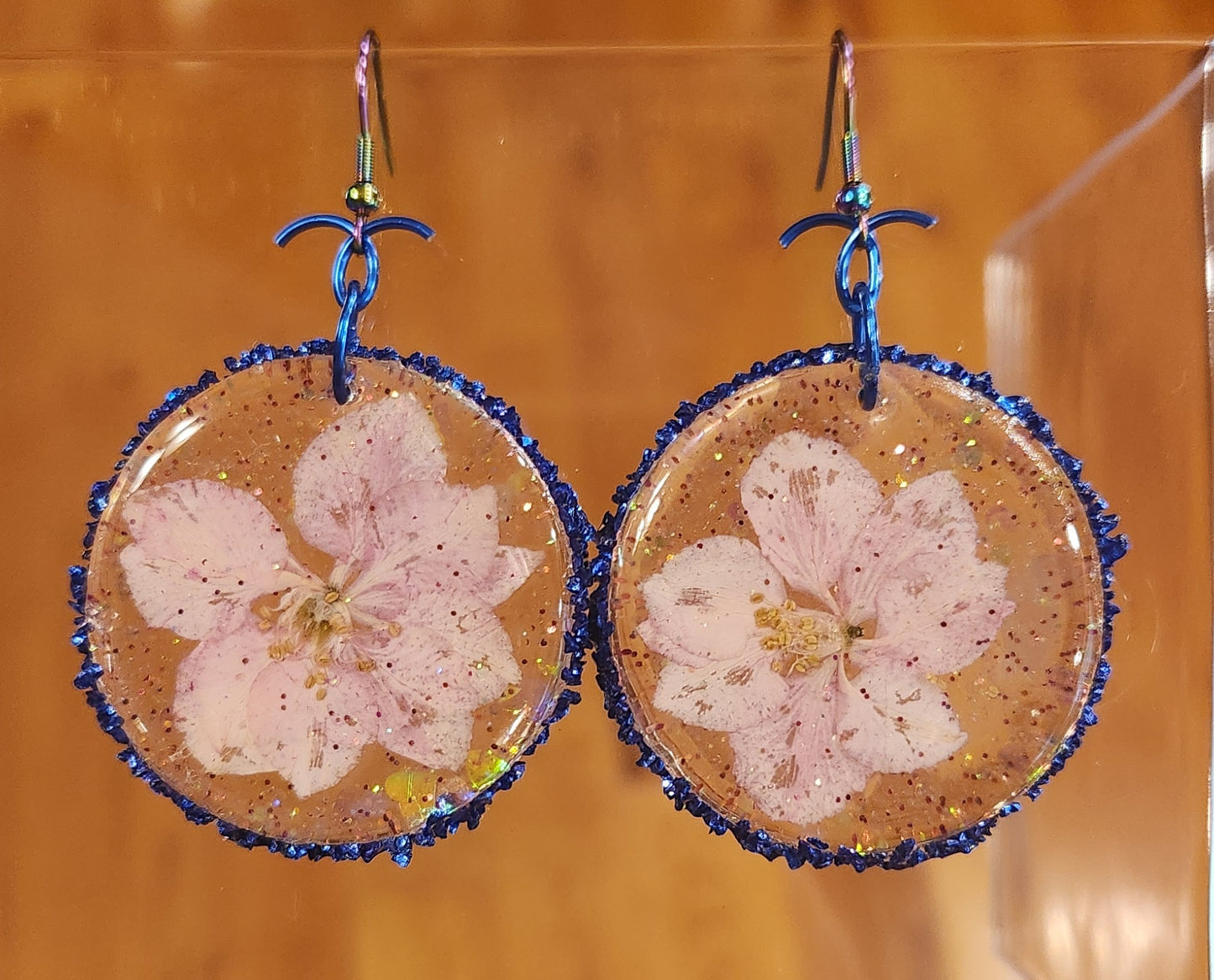 Pink Flower Beauty Resin Earrings