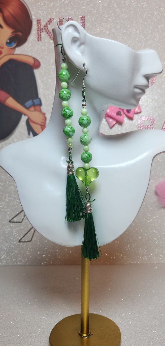 Sexy Cool Green Dangle Tassel Earrings