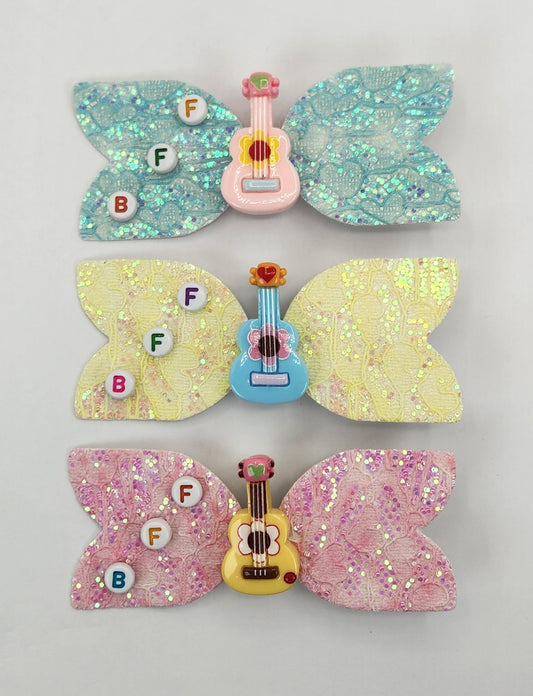 BFF Girly Guitar Hair Clip Set