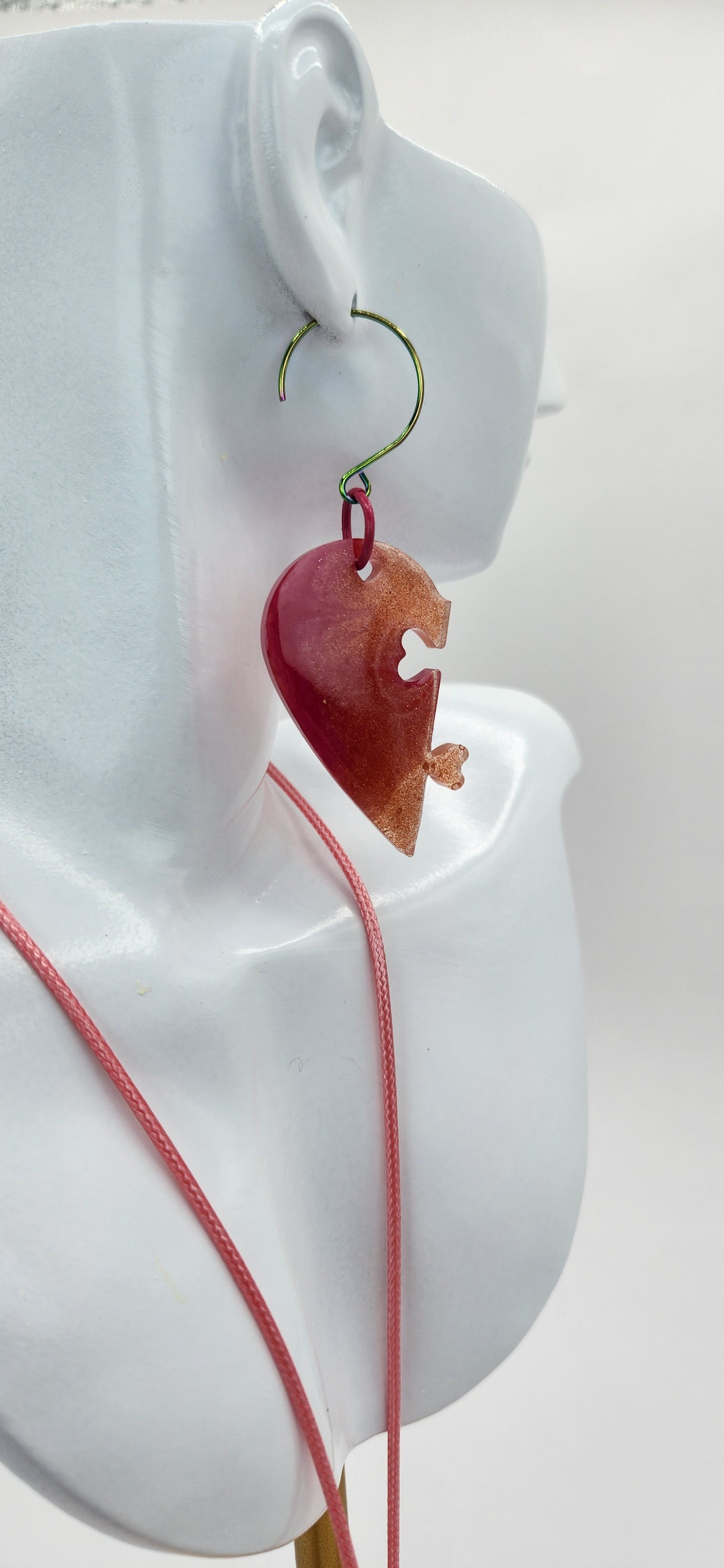 Resin Heart's Apart Fashion Jewelry Set